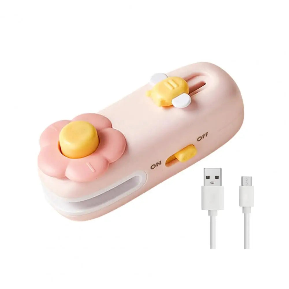 10Cm Mini Bag Sealer and Cutter Rechargeable Chip Bag Sealing Machine for Snack Bags Quick Heat Compact Cutting Resealing Tool