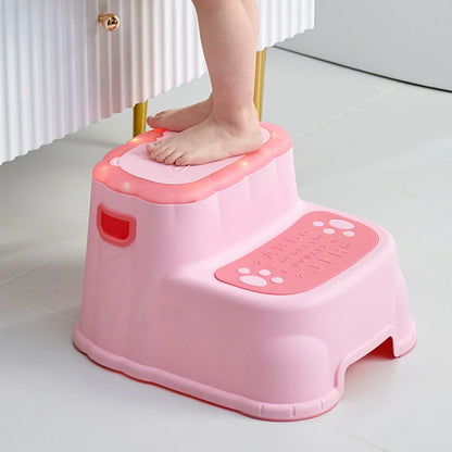 Adjustable Height Anti-Slip Footstool Thickened Plastic Bathroom Stool Child Safety Step Stool for Adults Washbasin Accessory
