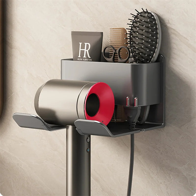 Hair Dryer Holder Wall Mounted Dryer Cradle Straightener Stand Hairdryer Organizer Toilet Blower Holder Shelf Bathroom Shelves