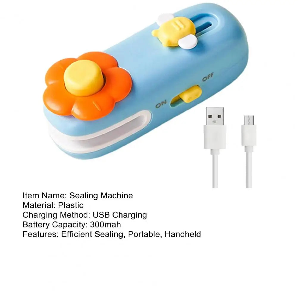 10Cm Mini Bag Sealer and Cutter Rechargeable Chip Bag Sealing Machine for Snack Bags Quick Heat Compact Cutting Resealing Tool