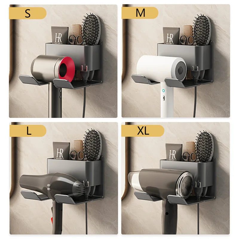 Hair Dryer Holder Wall Mounted Dryer Cradle Straightener Stand Hairdryer Organizer Toilet Blower Holder Shelf Bathroom Shelves