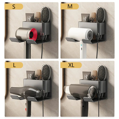 Hair Dryer Holder Wall Mounted Dryer Cradle Straightener Stand Hairdryer Organizer Toilet Blower Holder Shelf Bathroom Shelves