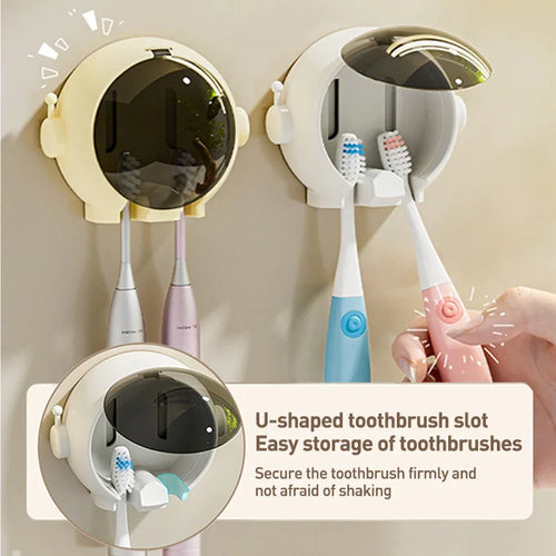 Non-Punching Toothbrush Shelves Wall-Mounted Dust-Proof Storage Box with Lid Electric Toothbrush Holder Ordinary Toothbrush Use