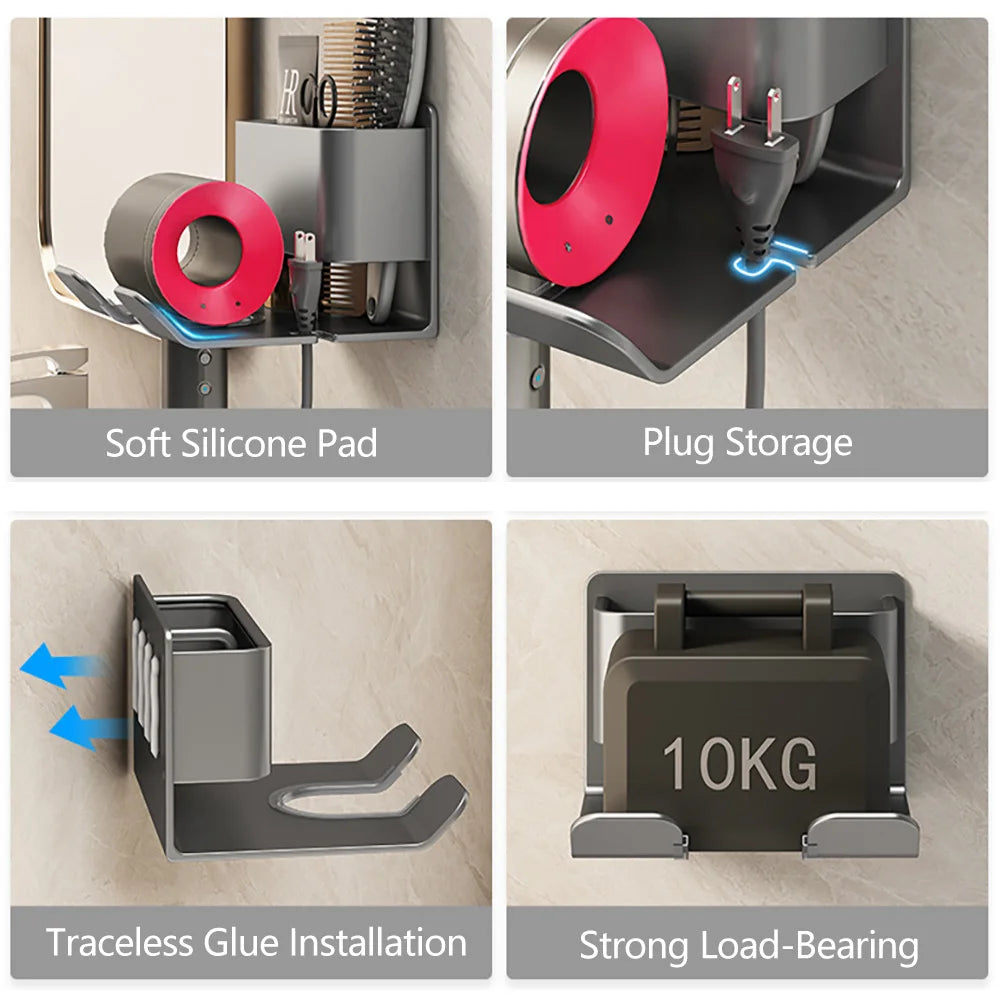 DryDock Pro – Wall-Mounted Hair Dryer & Straightener Holder