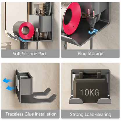 DryDock Pro – Wall-Mounted Hair Dryer & Straightener Holder
