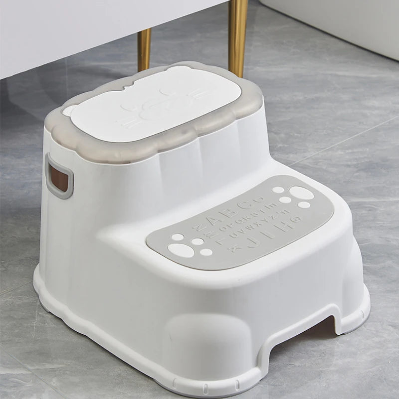 Adjustable Height Anti-Slip Footstool Thickened Plastic Bathroom Stool Child Safety Step Stool for Adults Washbasin Accessory