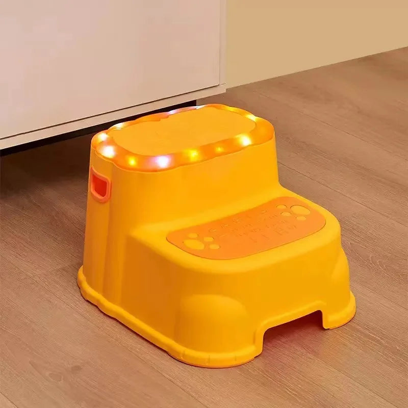 Adjustable Height Anti-Slip Footstool Thickened Plastic Bathroom Stool Child Safety Step Stool for Adults Washbasin Accessory