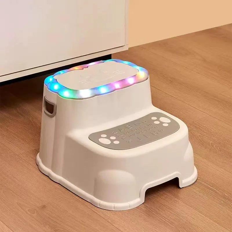 Adjustable Height Anti-Slip Footstool Thickened Plastic Bathroom Stool Child Safety Step Stool for Adults Washbasin Accessory