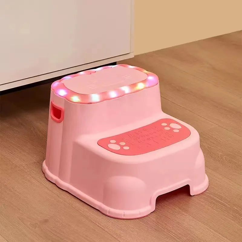 Adjustable Height Anti-Slip Footstool Thickened Plastic Bathroom Stool Child Safety Step Stool for Adults Washbasin Accessory