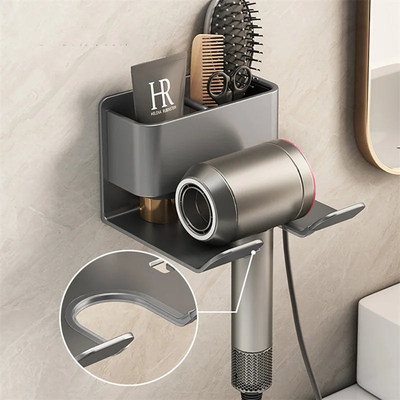 Hair Dryer Holder Wall Mounted Dryer Cradle Straightener Stand Hairdryer Organizer Toilet Blower Holder Shelf Bathroom Shelves