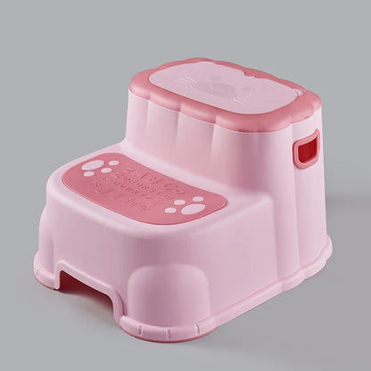 Adjustable Height Anti-Slip Footstool Thickened Plastic Bathroom Stool Child Safety Step Stool for Adults Washbasin Accessory
