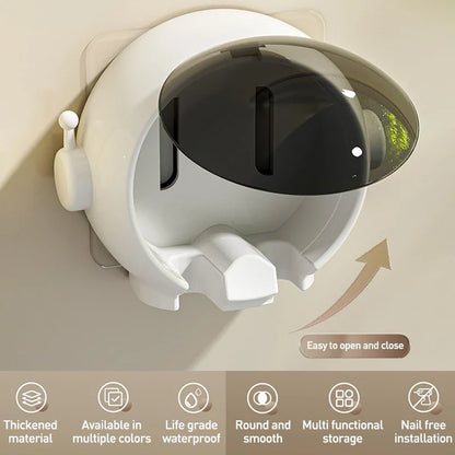 Non-Punching Toothbrush Shelves Wall-Mounted Dust-Proof Storage Box with Lid Electric Toothbrush Holder Ordinary Toothbrush Use